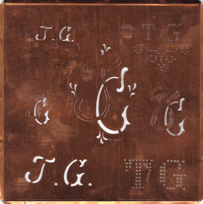 TG - Große Kupfer Schablone mit 7 Variationen