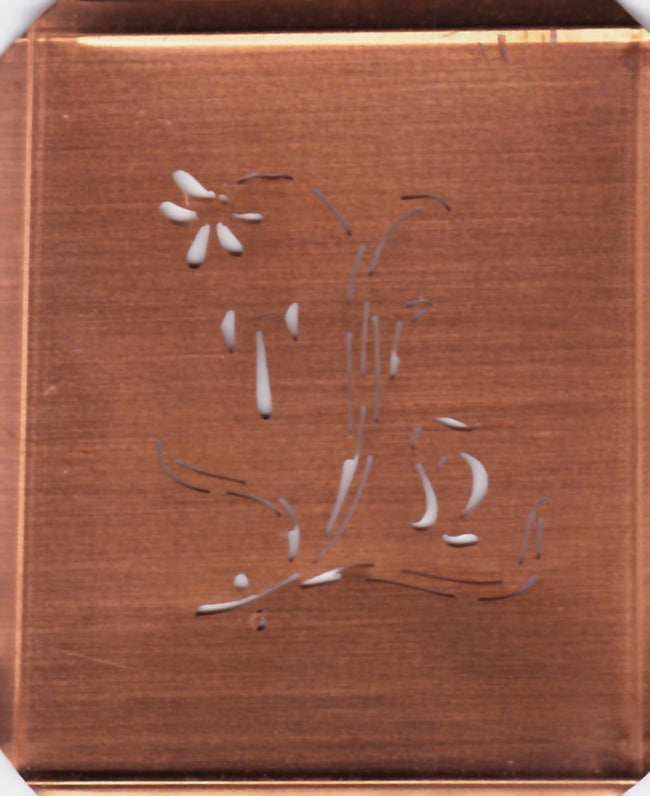 TH - Hübsche, verspielte Monogramm Schablone Blumenumrandung