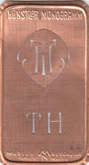 TH - Alte Jugendstil Stickschablone - Medaillon-Design