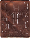 TH - Große attraktive Kupferschablone mit vielen Monogrammen