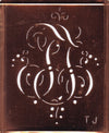 TJ - Alte Monogramm Schablone mit nostalgischen Schnörkeln