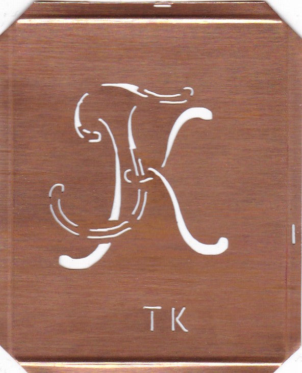 TK - 90 Jahre alte Stickschablone für hübsche Handarbeits Monogramme