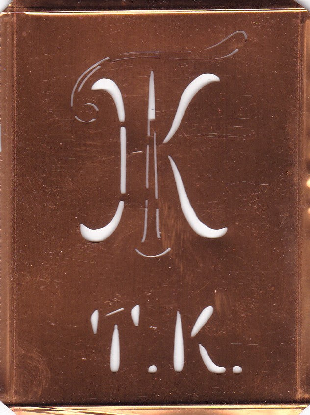 TK - Stickschablone für 2 verschiedene Monogramme