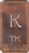 TK - Kleine Monogramm-Schablone in Jugendstil-Schrift