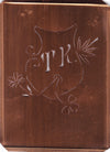 TK - Seltene Stickvorlage - Uralte Wäscheschablone mit Wappen - Medaillon