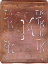 TK - Alte, verschlungene Monogramm Schablone