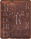 TK - Große attraktive Kupferschablone mit vielen Monogrammen