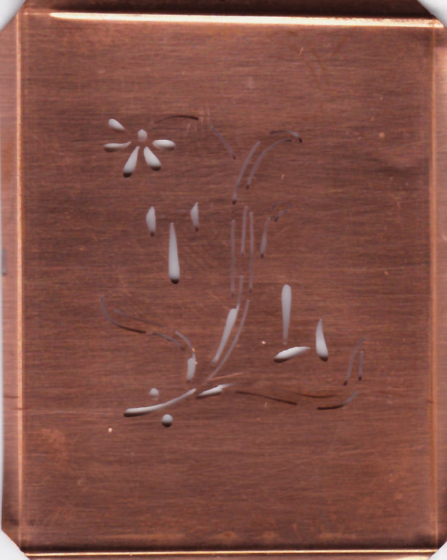 TL - Hübsche, verspielte Monogramm Schablone Blumenumrandung