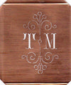 TM - Besonders hübsche alte Monogrammschablone