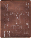 TM - Große attraktive Kupferschablone mit vielen Monogrammen