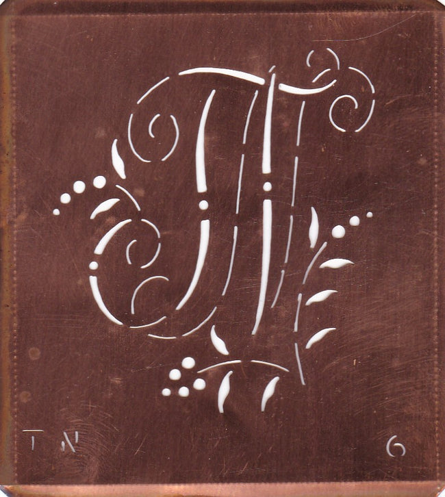TN - Interessante Monogrammschablone aus Kupferblech