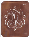 TN - Alte Monogramm Schablone mit Schnörkeln