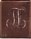 TN - Alte verschlungene Monogramm Stick Schablone