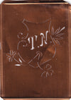 TN - Seltene Stickvorlage - Uralte Wäscheschablone mit Wappen - Medaillon
