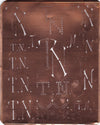 TN - Große attraktive Kupferschablone mit vielen Monogrammen