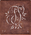 TP - Interessante Monogrammschablone aus Kupferblech