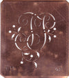 TP - Alte Schablone aus Kupferblech mit klassischem verschlungenem Monogramm 