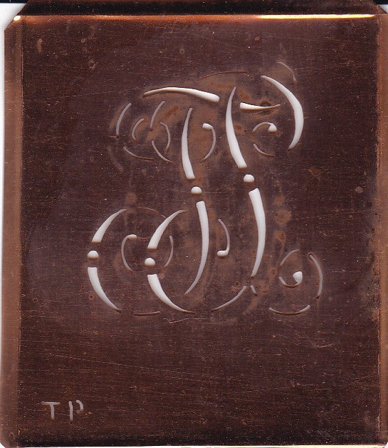 TP - Alte verschlungene Monogramm Stick Schablone
