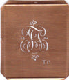 TP - Kupferschablone mit kleinem verschlungenem Monogramm
