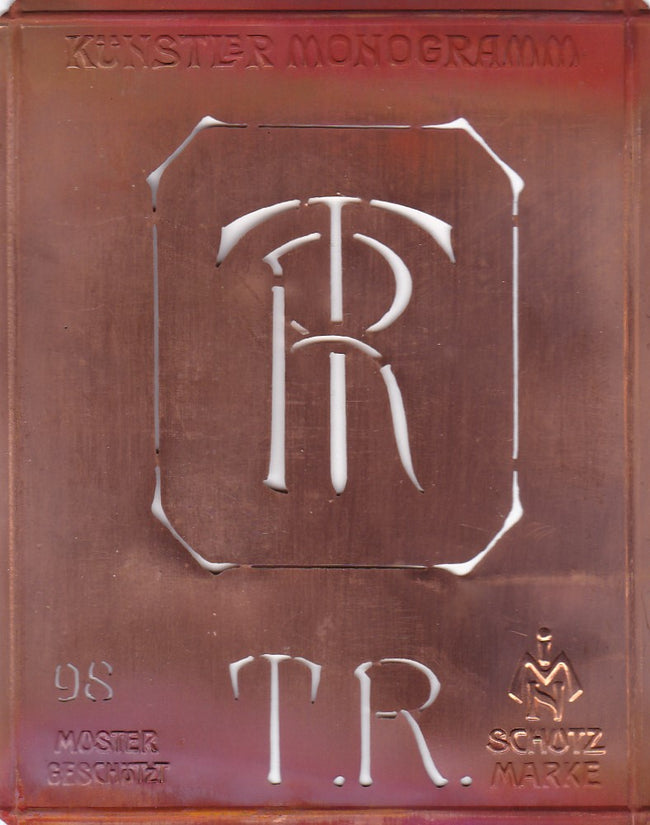 TR - Besondere Jugendstil Monogrammschablone