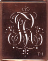 TR - Alte Monogramm Schablone mit nostalgischen Schnörkeln