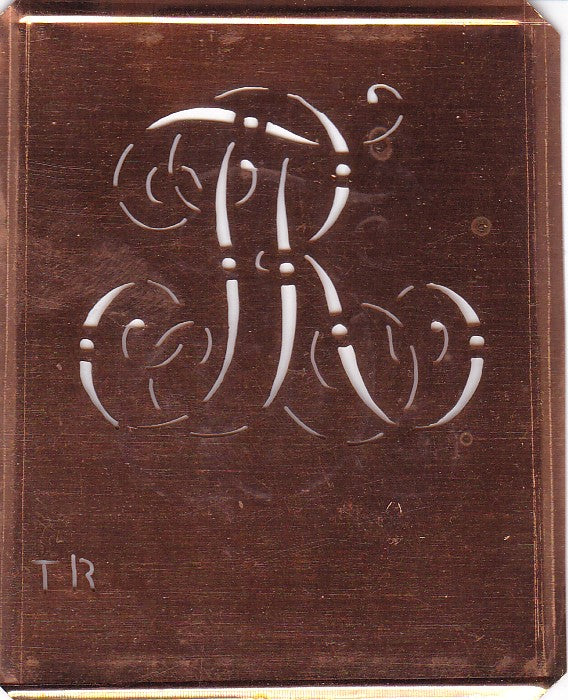 TR - Alte verschlungene Monogramm Stick Schablone
