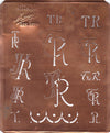 www.knopfparadies.de - TR - Antike Stickschablone aus Kupferblech