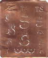 www.knopfparadies.de - TS - Antike Stickschablone aus Kupferblech