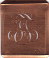 TT - Hübsche alte Kupfer Schablone mit 3 Monogramm-Ausführungen