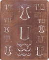 TU - Uralte Monogrammschablone aus Kupferblech