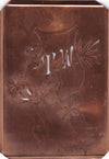 TW - Seltene Stickvorlage - Uralte Wäscheschablone mit Wappen - Medaillon