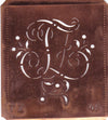 TZ - Alte Schablone aus Kupferblech mit klassischem verschlungenem Monogramm 