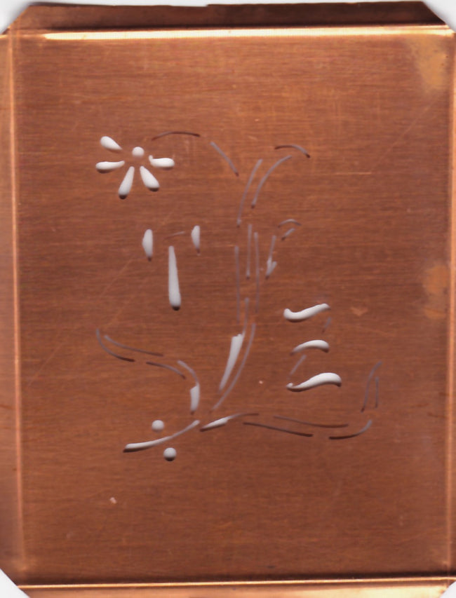 TZ - Hübsche, verspielte Monogramm Schablone Blumenumrandung