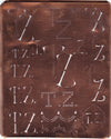 TZ - Große attraktive Kupferschablone mit vielen Monogrammen
