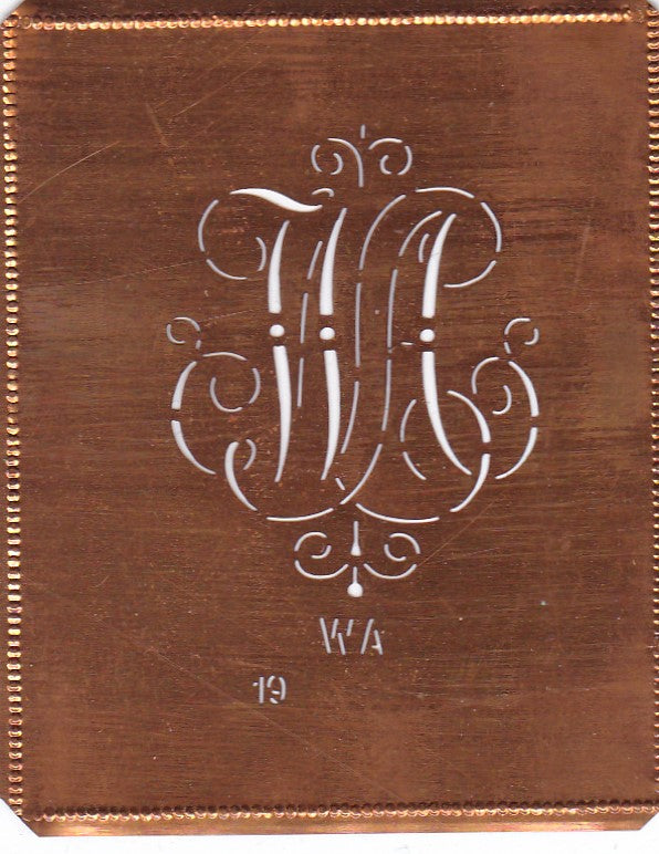 WA - Alte verschlungene zarte Stickschablone