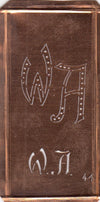 WA - Alte Monogramm Schablone zum Sticken