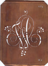 WA - Alte Monogramm Schablone mit Schnörkeln