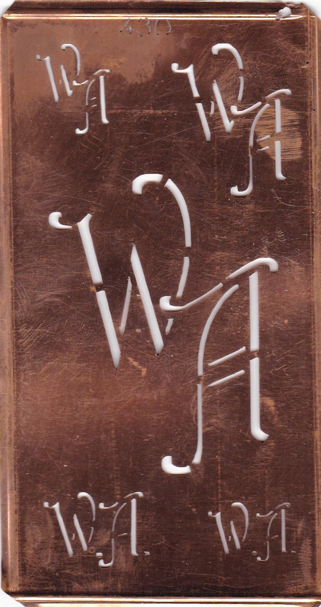 WA - Schablone mit Monogramm in 5 verschiedenen Größen