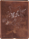 WA - Seltene Stickvorlage - Uralte Wäscheschablone mit Wappen - Medaillon