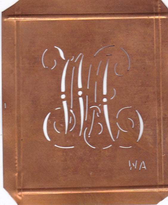 WA - Alte Monogramm Schablone zum Sticken und vieles mehr