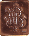 WB - Antiquität aus Kupferblech zum Sticken von Monogrammen und mehr