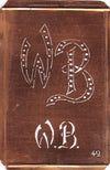 WB - Interessante alte Kupfer-Schablone zum Sticken von Monogrammen