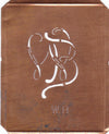 WB - 90 Jahre alte Stickschablone für hübsche Handarbeits Monogramme