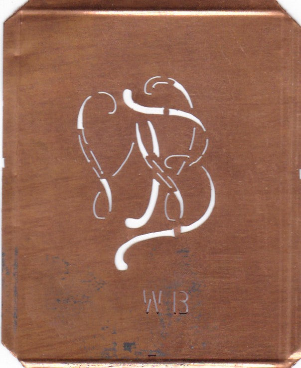 WB - 90 Jahre alte Stickschablone für hübsche Handarbeits Monogramme