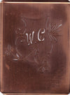WC - Seltene Stickvorlage - Uralte Wäscheschablone mit Wappen - Medaillon
