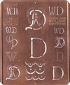 WD - Uralte Monogrammschablone aus Kupferblech