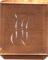 WD - Hübsche alte Kupfer Schablone mit 3 Monogramm-Ausführungen