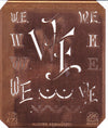 WE - Alte Kupferschablone mit 7 verschiedenen Monogrammen
