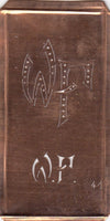WF - Alte Monogramm Schablone zum Sticken