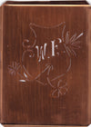 WF - Seltene Stickvorlage - Uralte Wäscheschablone mit Wappen - Medaillon